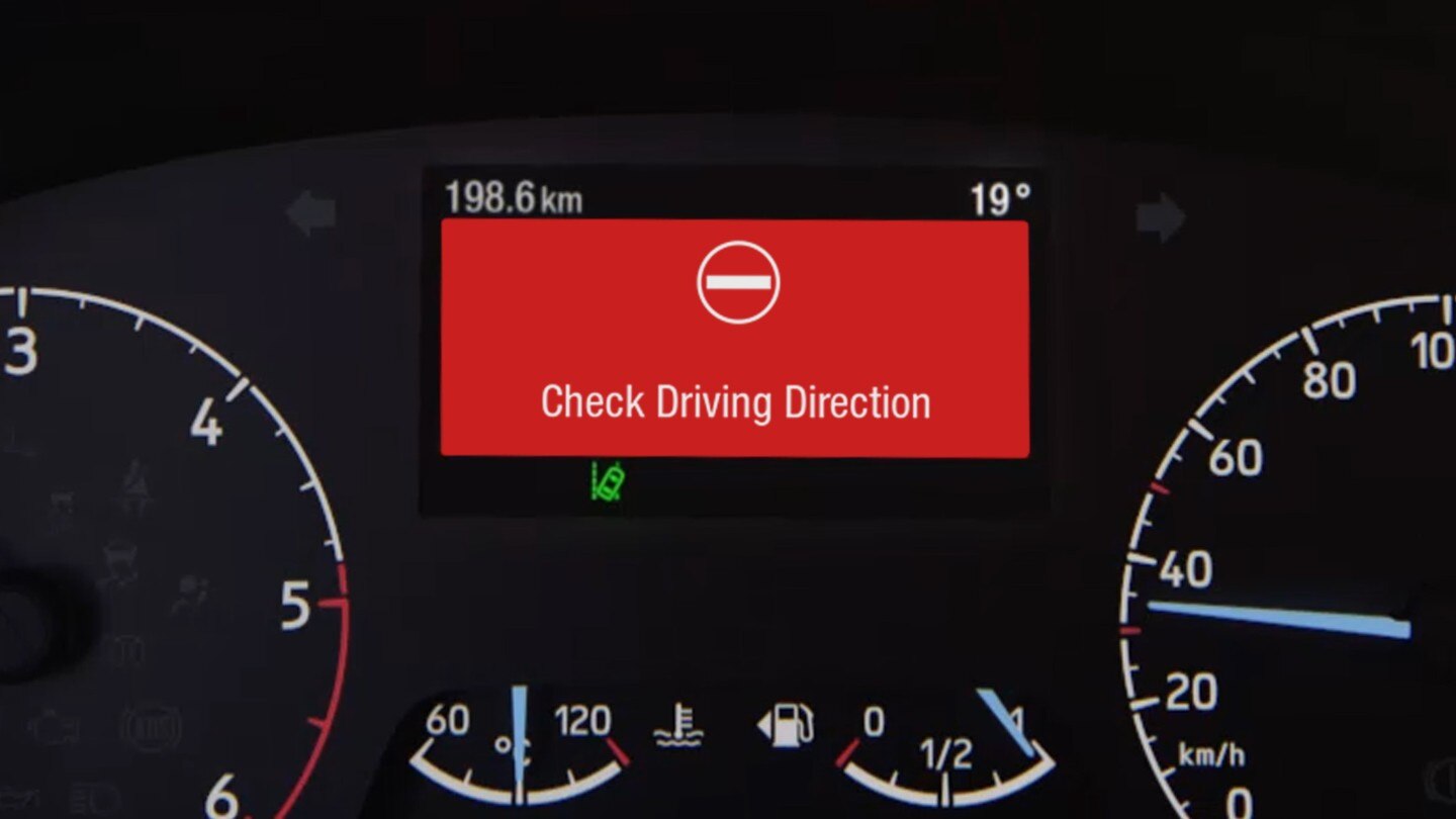 Ford Transit Custom driving wrong way to show wrong way alert feature
