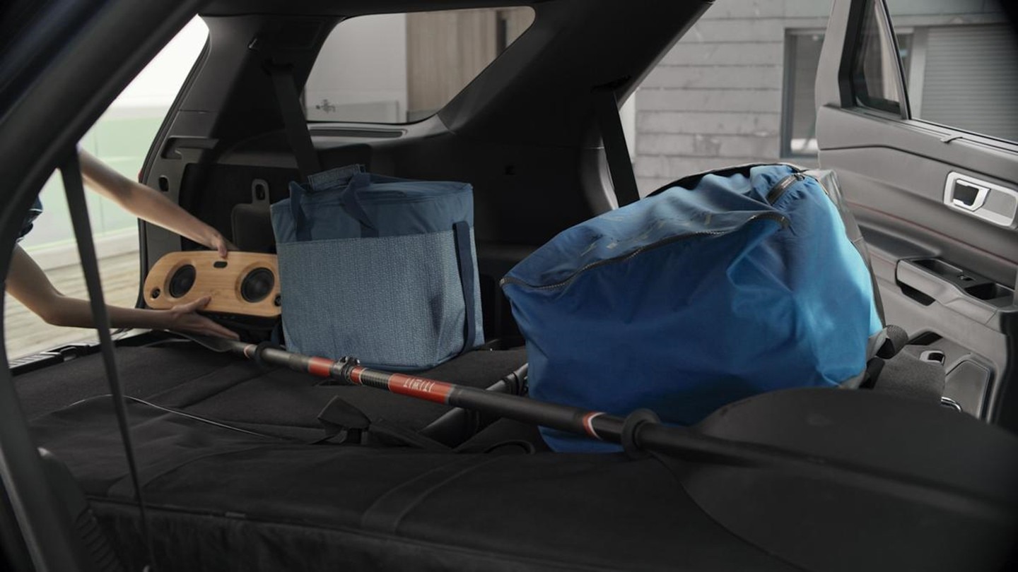 Ford Explorer interior showing boot capacity with luggage