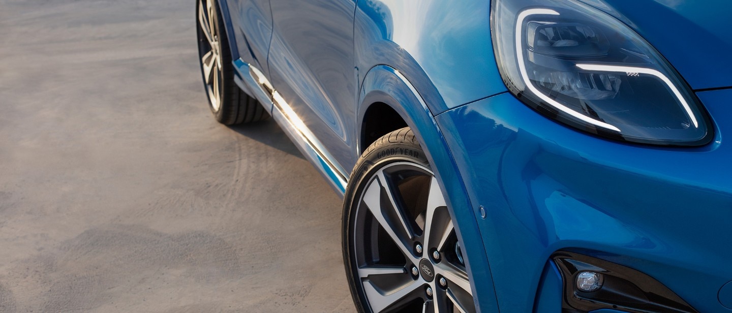 Blue Ford Puma close-up