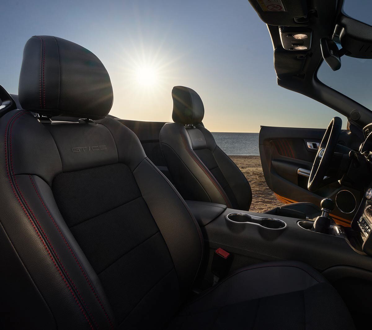 Ford Mustang GT interior seats showing accents