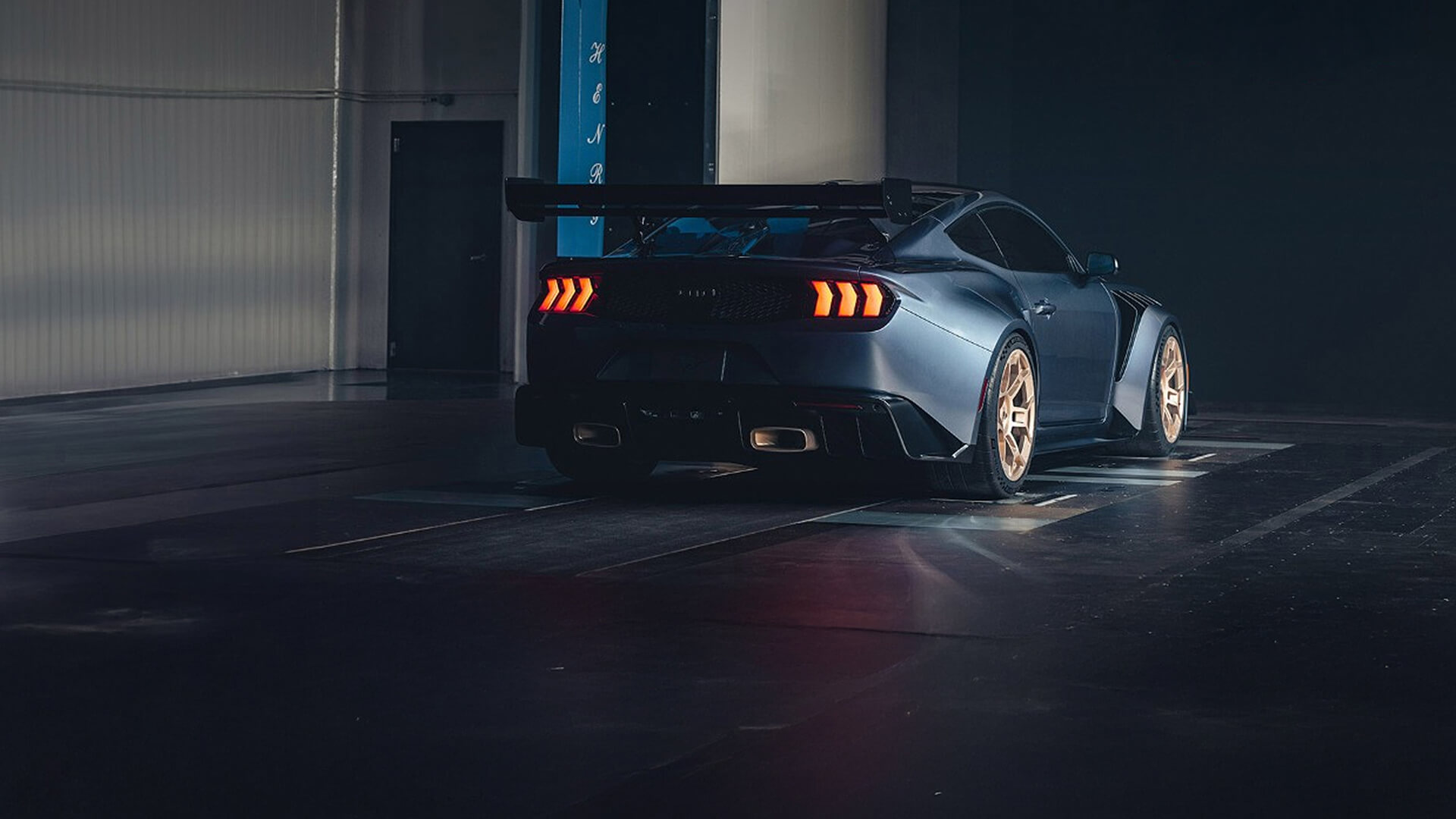 Ford Mustang GTD driving in tunnel
