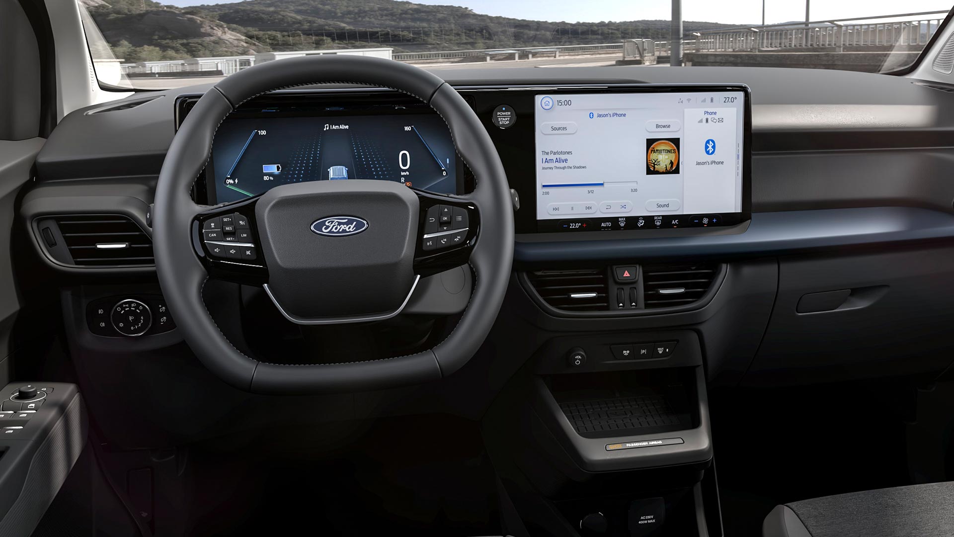 Ford E-Tourneo Courier Active belső tere az érintőképernyővel
