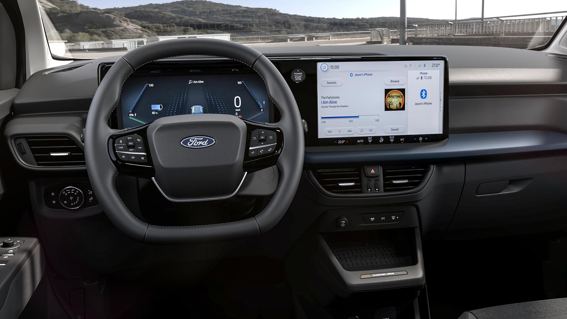 Ford E-Tourneo Courier Active belső tere az érintőképernyővel