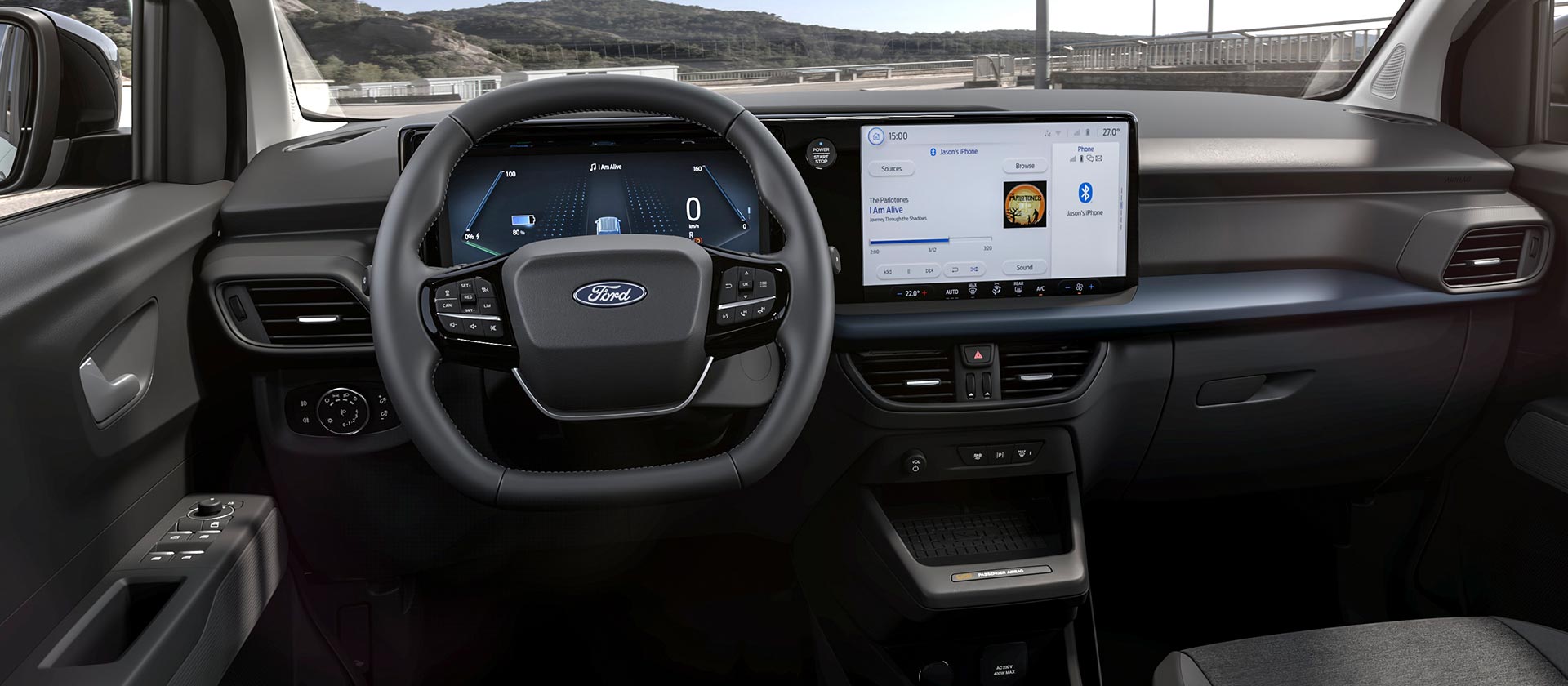 Ford E-Tourneo Courier Active belső tere az érintőképernyővel