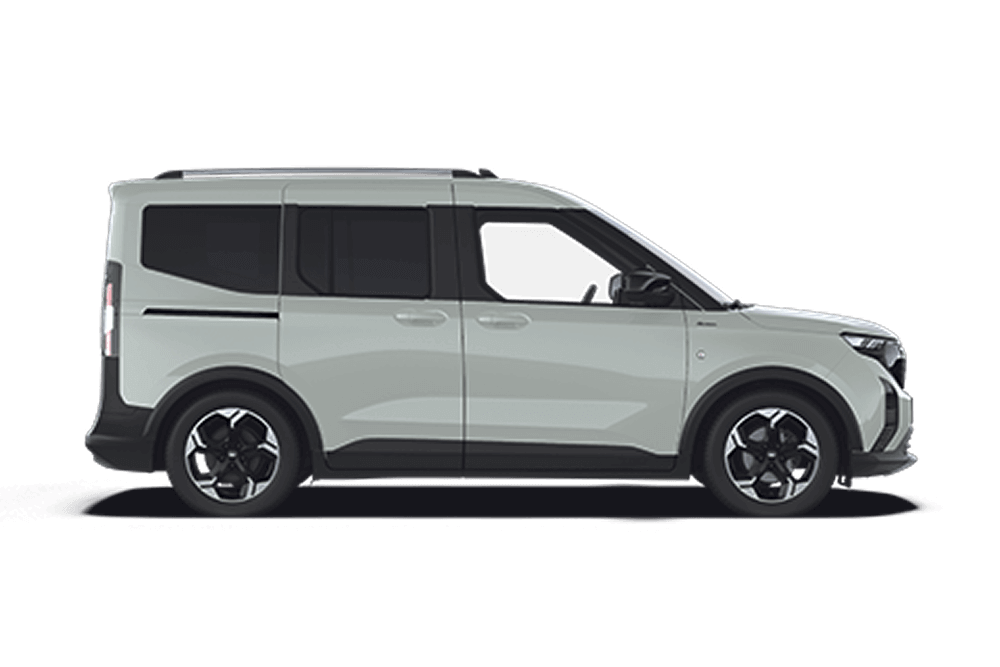 Egy Ford E-Tourneo Courier oldalnézete