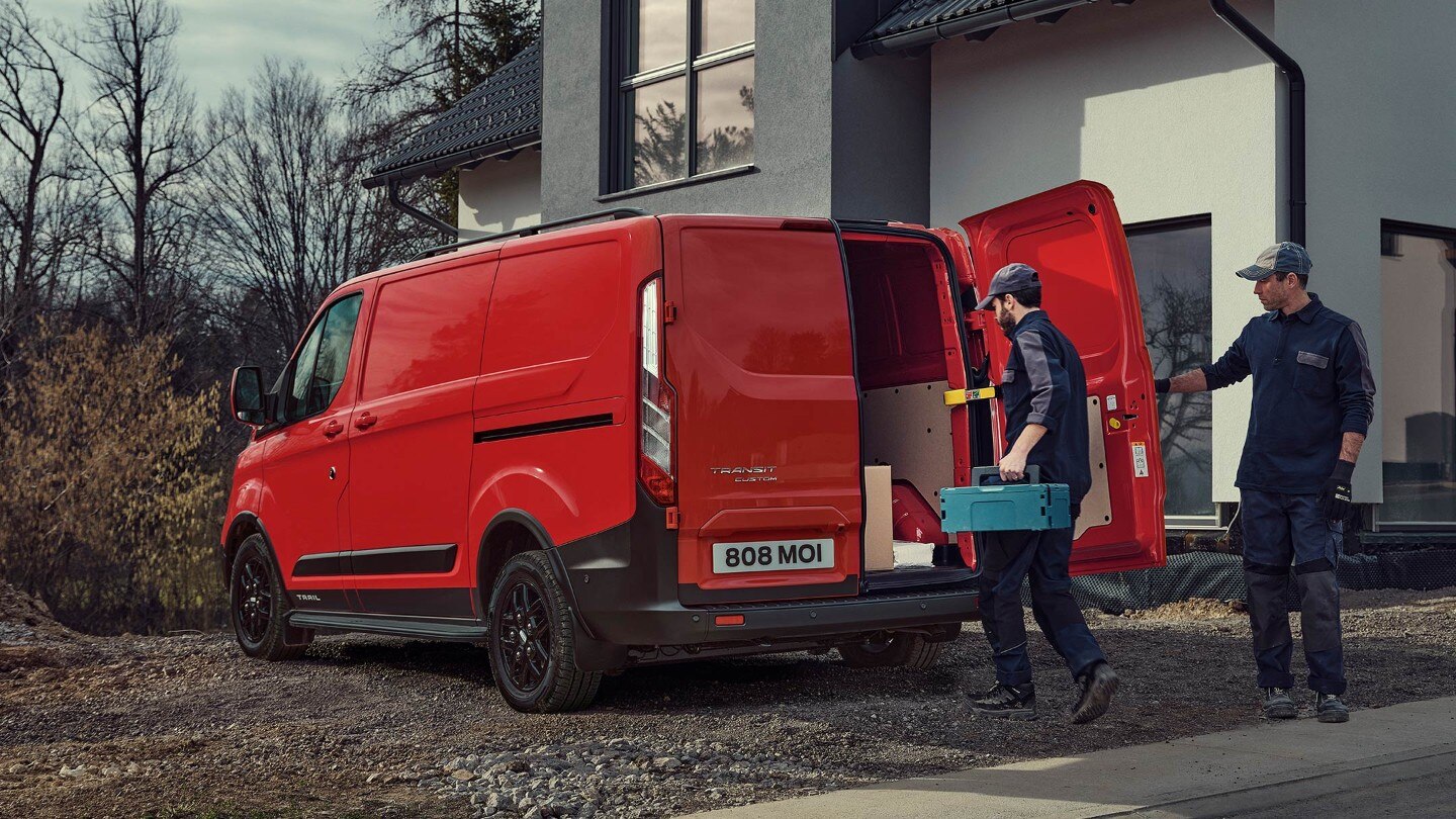 Ford Transit Custom Trail rear view with door open