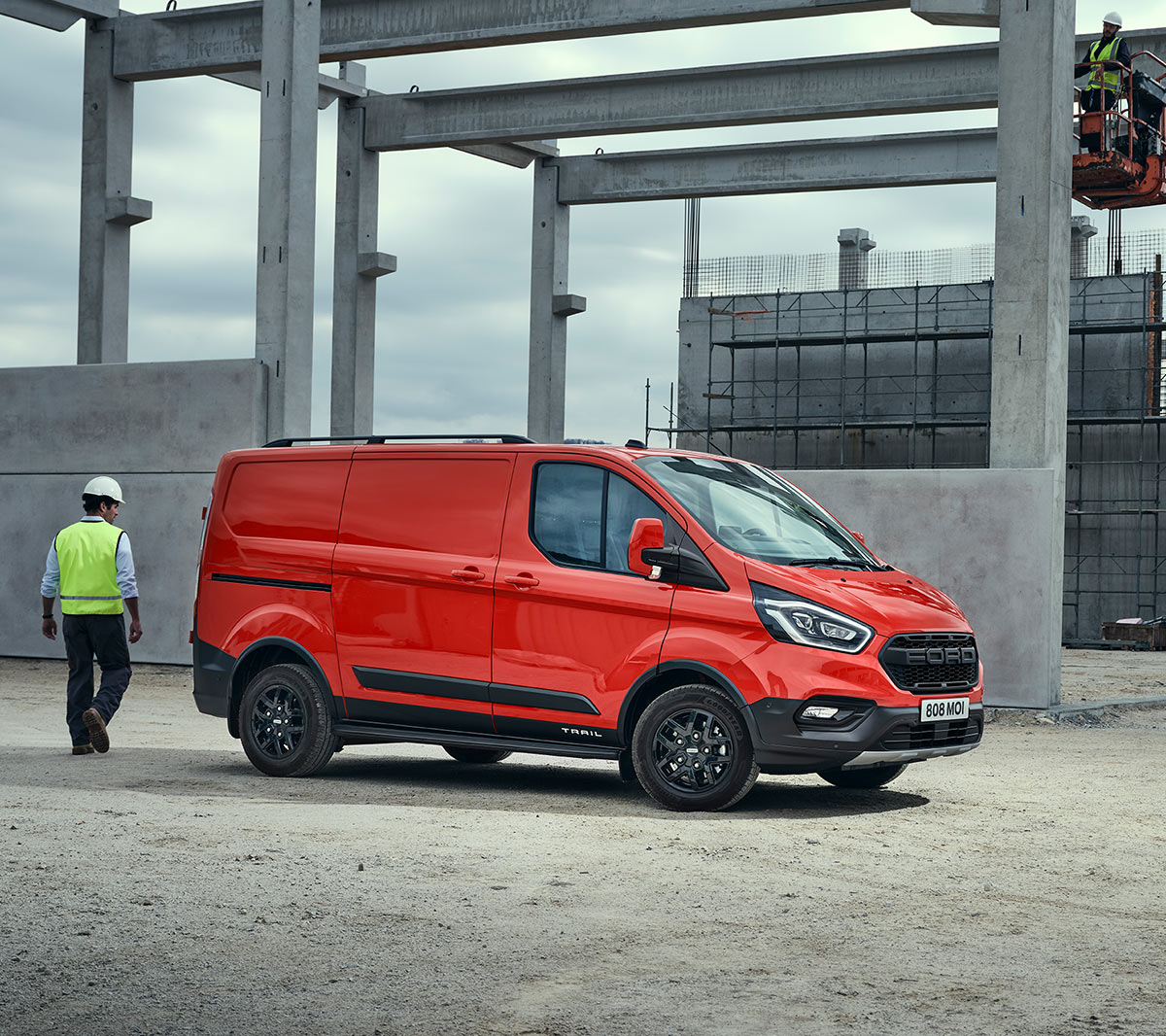 New Ford Transit Custom Trail on construction site