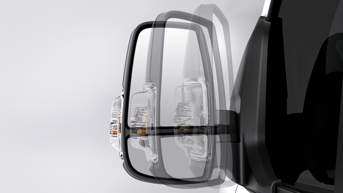 Ford Transit Minibus detail of power fold mirrors