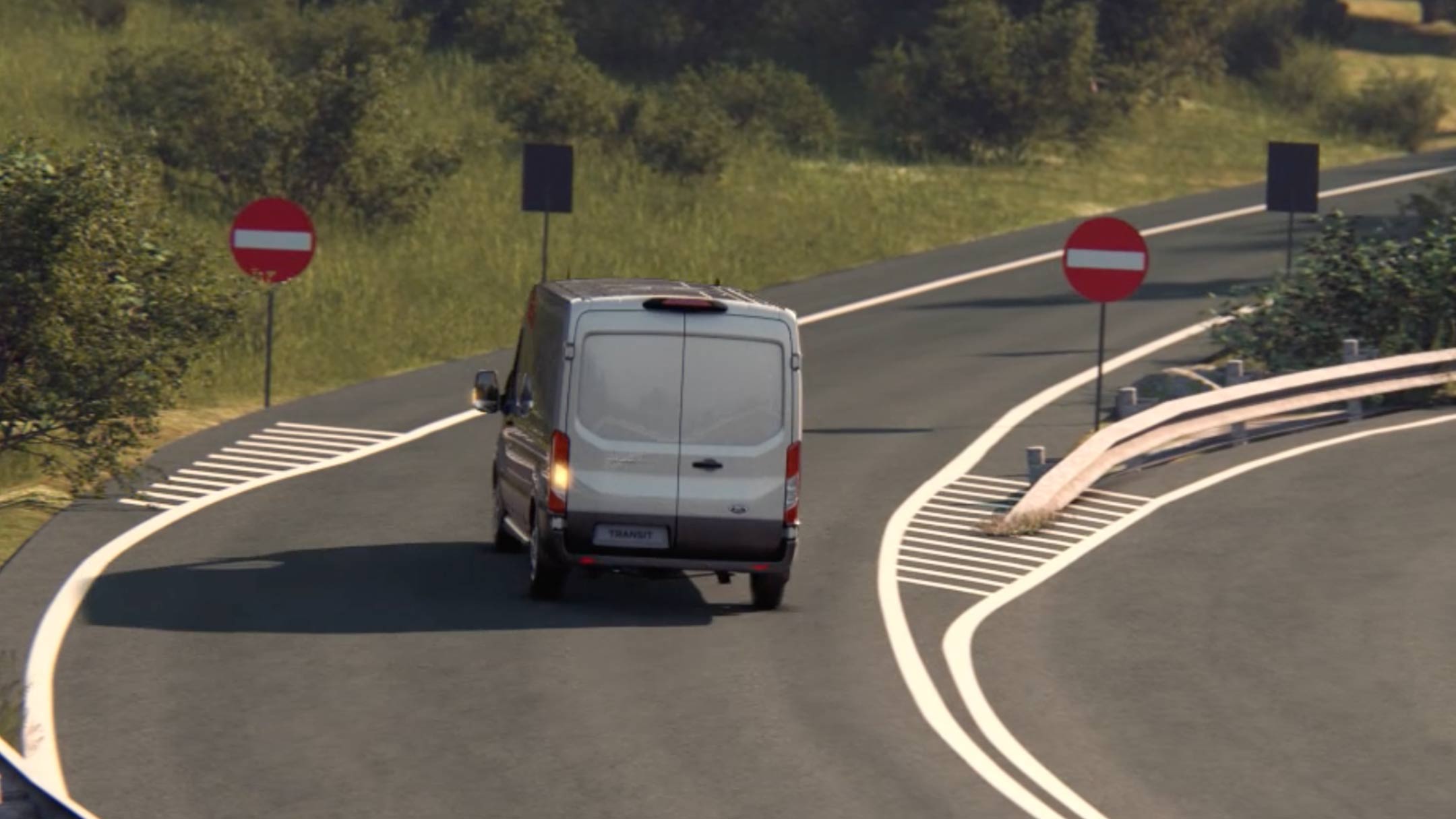 Ford Transit Minibus driving the wrong way