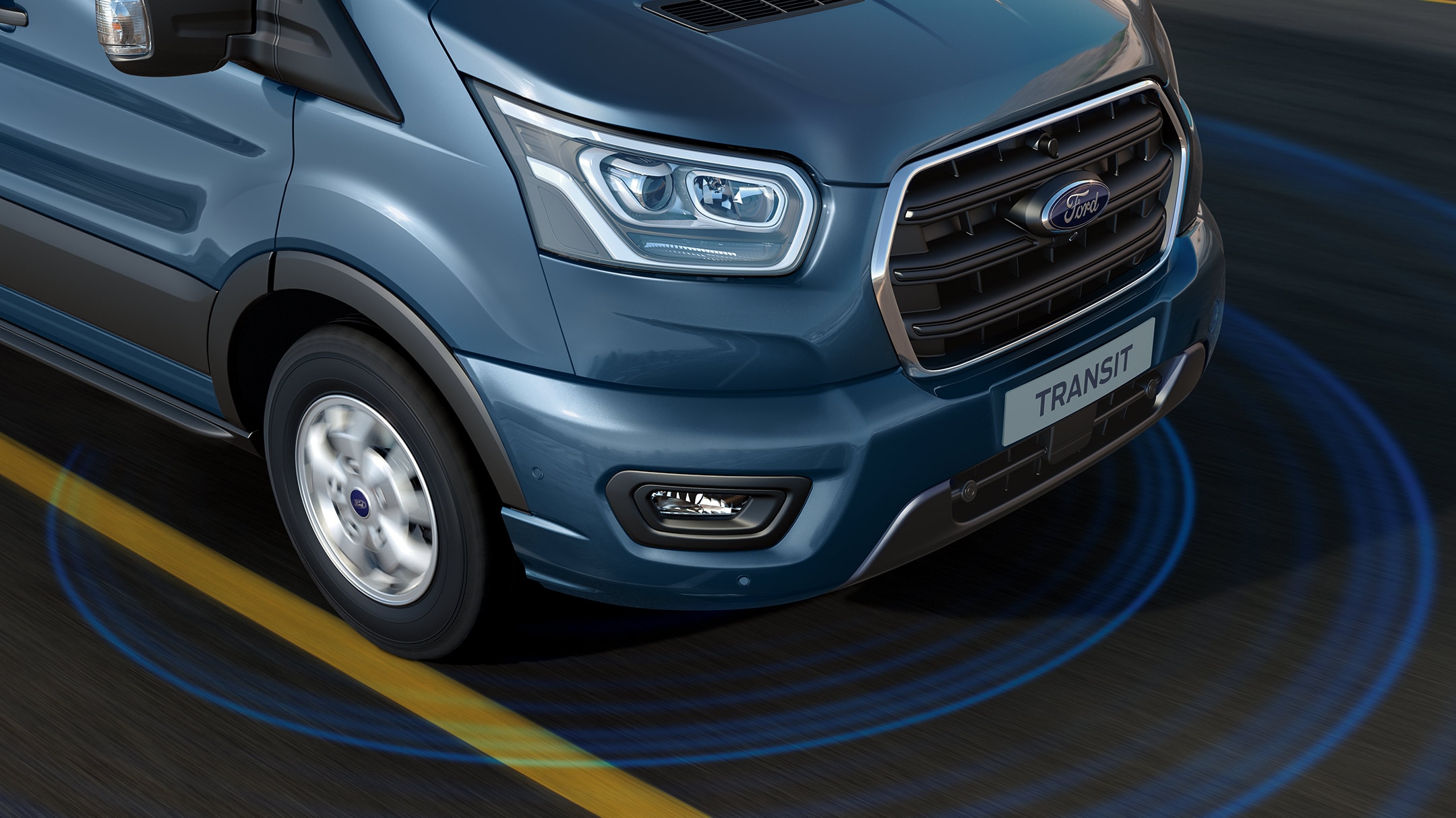 Ford Transit Van lane keeping system graphic