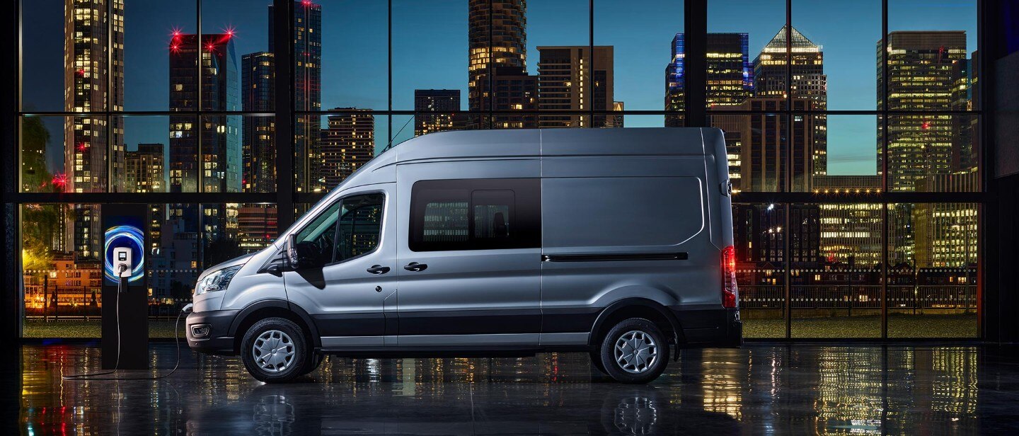 All-New E-Transit Double Cab in Van side view