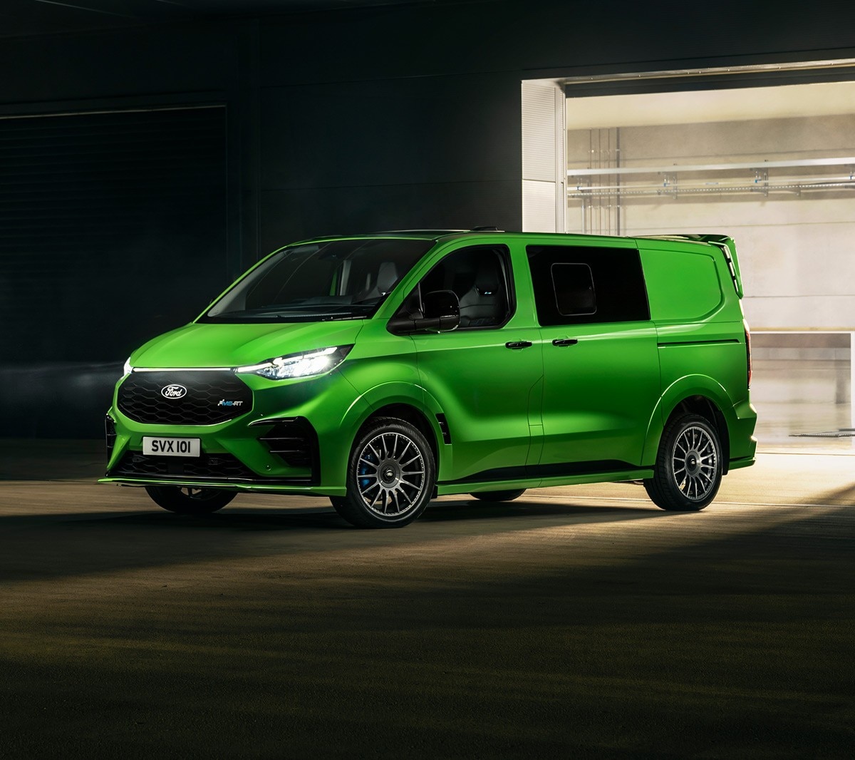 ford transit custom msrt green front left