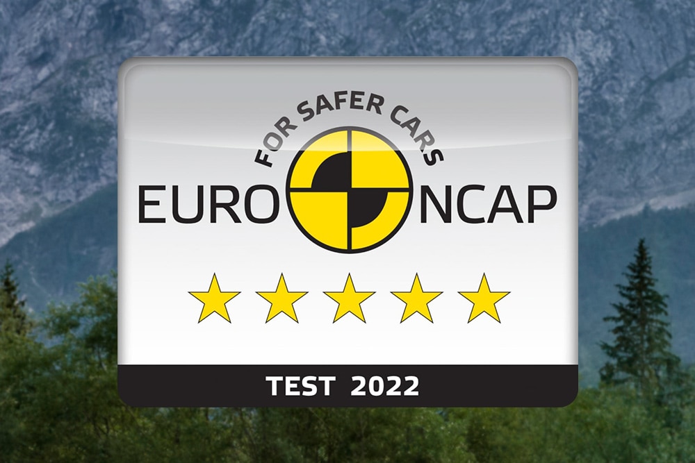Az Euro NCAP 5 csillagos biztonsági emblémája a 2022-ben tesztelt Ford Ranger számára.