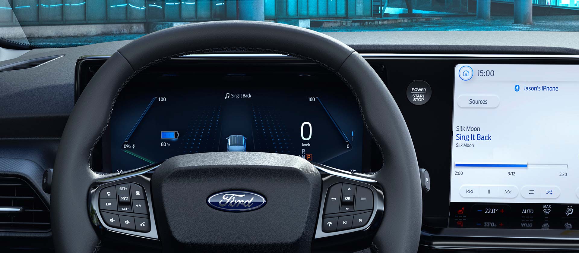 Ford E-Transit Courier digitális kijelzője