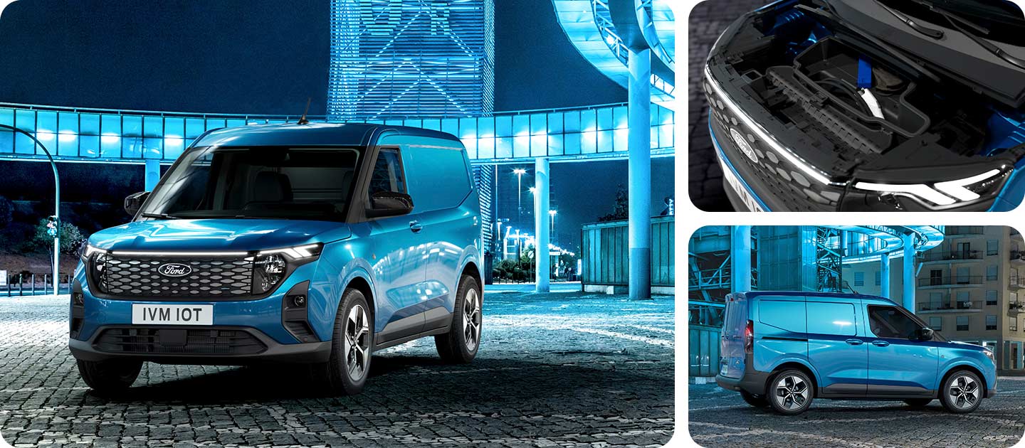 Ford E-Transit Courier első nézete, kék