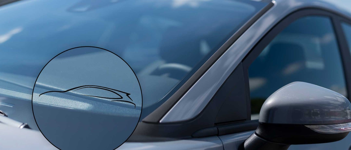 Ford szélvédő, az eredetiséget igazoló jelzéssel